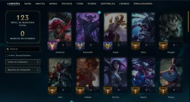 Mestre com 55 Champs e 12 Skins ( 15 PDL )