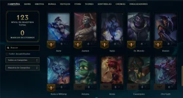 Mestre com 55 Champs e 12 Skins ( 15 PDL )