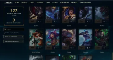 Mestre com 55 Champs e 12 Skins ( 15 PDL )