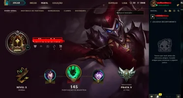 CONTA PRATA 60 CHAMPS/13SKINS/36ICONES/3PAG DE RUNAS/PRATA V