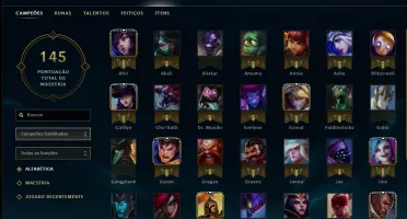 CONTA PRATA 60 CHAMPS/13SKINS/36ICONES/3PAG DE RUNAS/PRATA V