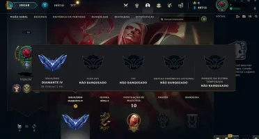 Conta Lol - Diamante 4, 64% De Wr(E-Mail Não Confirmado)