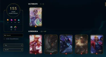 Conta Diamante 2 (Com Borda) - 155 skins - 138 campeoes