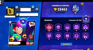 CONTA BRAWL STARS - 30000+ Trofeus - 56/106 Brawlers