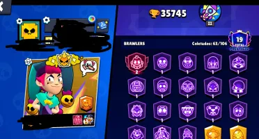 CONTA BRAWL STARS - 35000+ Trofeus - 63/106 Brawlers