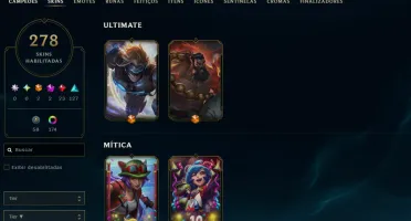 Conta League Of Legends com 278 Skins
