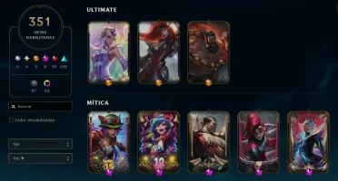 Conta Plat III, +25PDL por vit. 351 Skins