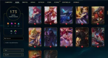 Conta Platina 3 com TODOS os champs e 173 Skins + 1 Rara