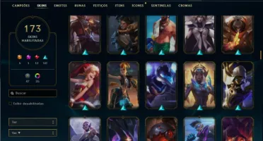 Conta Platina 3 com TODOS os champs e 173 Skins + 1 Rara