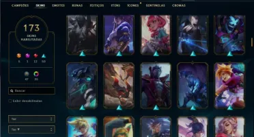 Conta Platina 3 com TODOS os champs e 173 Skins + 1 Rara