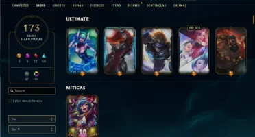 Conta Platina 3 com TODOS os champs e 173 Skins + 1 Rara
