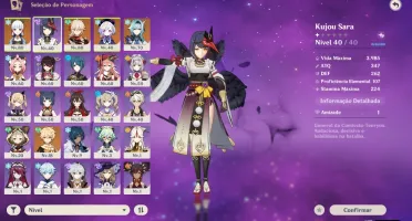 Ayaka, Kazuha, Qiqi, Sara Kujo e mais