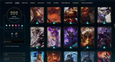 Unranked com 140 Champs e 202 Skins +1 Prestigio