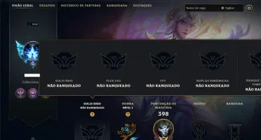 Unranked com 140 Champs e 202 Skins +1 Prestigio