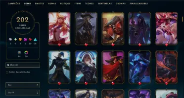 Unranked com 140 Champs e 202 Skins +1 Prestigio