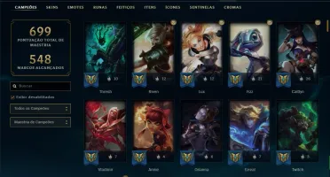 Conta ouro 1 com TODOS os champs e 160 skins