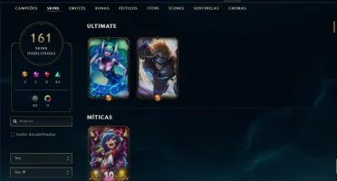 Conta ouro 1 com TODOS os champs e 160 skins