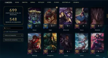 Conta ouro 1 com TODOS os champs e 160 skins
