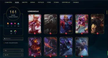 Conta ouro 1 com TODOS os champs e 160 skins