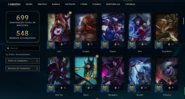 Conta ouro 1 com TODOS os champs e 160 skins