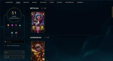 Conta Unranked 51 Skins (3995 Essências Laranja)