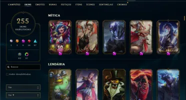 Prata 2 com TODOS os champs e 255 Skins + 5 Miticas