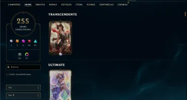 Prata 2 com TODOS os champs e 255 Skins + 5 Miticas