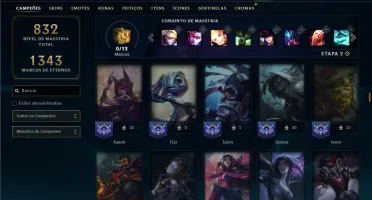 Prata 2 com TODOS os champs e 255 Skins + 5 Miticas