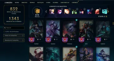 Prata 2 com TODOS os champs e 255 Skins + 5 Miticas