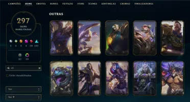 Prata 2 com TODOS os Champs e 297 Skins ( ADC / JG / MID )