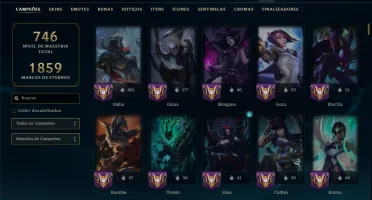 Prata 2 com TODOS os Champs e 297 Skins ( ADC / JG / MID )