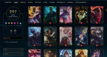 Prata 2 com TODOS os Champs e 297 Skins ( ADC / JG / MID )