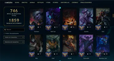 Prata 2 com TODOS os Champs e 297 Skins ( ADC / JG / MID )