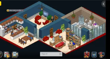 Habbo, email próprio. Vários mobis e emblemas