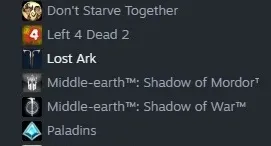 conta steam com varios jogos pagos no lost ark tem 3 char lv