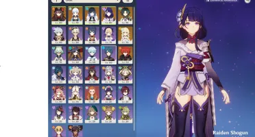 Genshin Impact Hu Tao+Yelan+Ayaka+Raiden+Xiao+34Wishes