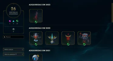Conta Level 688, com 253 skins, todos os campeões e 25K EA