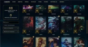 Conta Diamante 4 com 40 Champs e 8 Skins + 4 Fragmentos