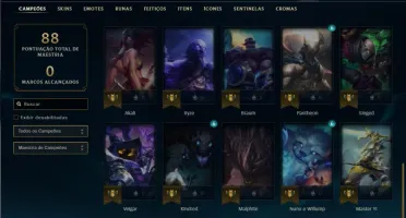 Conta Diamante 4 com 40 Champs e 8 Skins + 4 Fragmentos