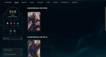 CONTA LOL 268 SKINS, TODOS OS CAMPEOES, PLATINA 3 NIVEL 268