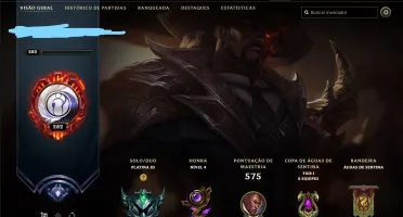 CONTA LOL 268 SKINS, TODOS OS CAMPEOES, PLATINA 3 NIVEL 268
