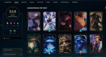 CONTA LOL 268 SKINS, TODOS OS CAMPEOES, PLATINA 3 NIVEL 268