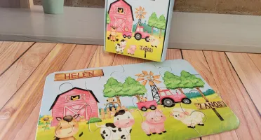 Quebra-cabeça Fazendinha com Caixa 19 x 13 cm