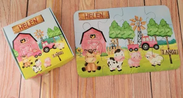 Quebra-cabeça Fazendinha com Caixa 19 x 13 cm