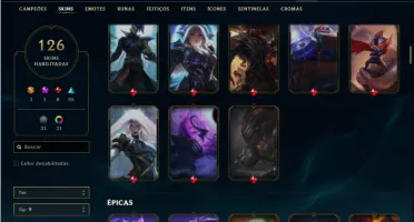 Conta ouro 3 com 160 Champs e 126 Skins + 4 Vitoriosas