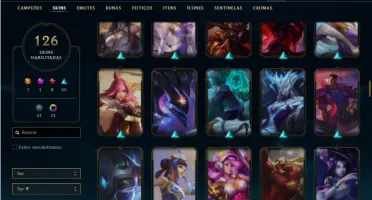 Conta ouro 3 com 160 Champs e 126 Skins + 4 Vitoriosas