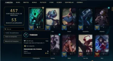 Conta ouro 3 com 160 Champs e 126 Skins + 4 Vitoriosas