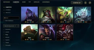 Conta ouro 3 com 160 Champs e 126 Skins + 4 Vitoriosas
