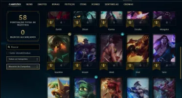 Conta platina 1 e platina 4 com 4 skins e 32 champs MAIN SUP