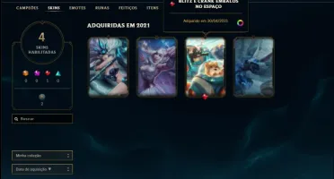 Conta platina 1 e platina 4 com 4 skins e 32 champs MAIN SUP